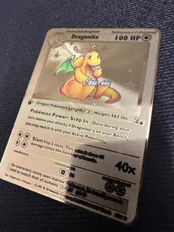 Dragonite 100HP Gold Metal Pokemon Card Fan Art! - Image 1