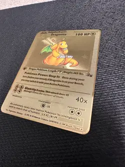 Dragonite 100HP Gold Metal Pokemon Card Fan Art! - Image 3