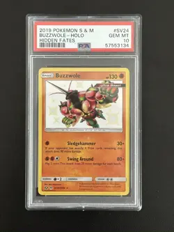 2019 Pokemon Sun & Moon Hidden Fates Buzzwole Holo #SV24 PSA 10 Gem 💎✨ - Image 1