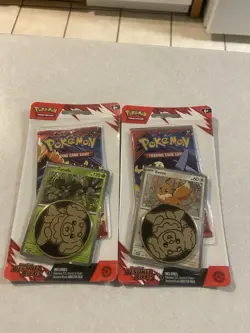 Pokemon TCG Destined Rivals Coin Booster Blister Pack Eevee & Zarude Set of 2 - Image 1