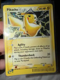Pokemon Pikachu #12 Nintendo Black star Promo Holo 2003 NEAR MINT WITH SOME SWAG - Image 1
