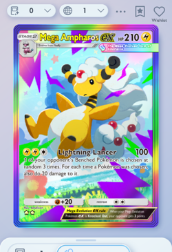 Pokemon TCG POCKET - Mega-Ampharos Rainbow Rare 2?, Mega-Rising, English - Image 1