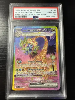 2024 Pokemon Surging Sparks #242 Alolan Exeggutor Ex SIR PSA 10 - Image 1