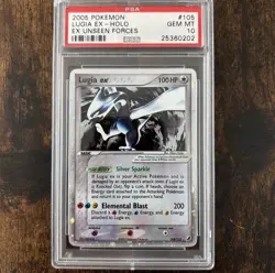 2005 Pokemon Ex Unseen Forces Lugia Ex Holo PSA 10 105/115 - Image 1