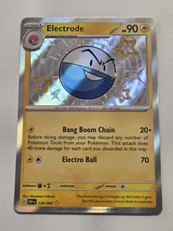 Electrode 134/091 Paldean Fates Baby Shiny Rare Holo Pokemon Card NM TCG (PAF) - Image 1