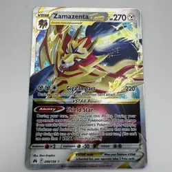 Pokemon TCG Zamazenta VSTAR 099/159 SWSH Crown Zenith Holo Ultra Rare NM - Image 1