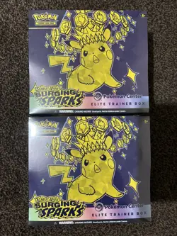 🔥 2x Pokemon Center Surging Sparks ETB - Brand New & Sealed - Image 1