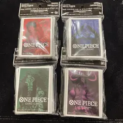 One Piece Card Game Official Deck Sleeves 70 pcs All 4 Set Luffy Bandai New - Image 1