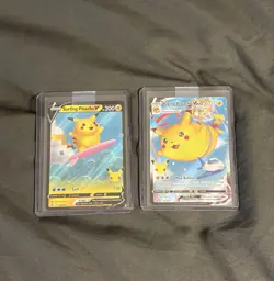 Surfing Pickachu V and Flying Pickachu Vmax Pokemon Cards Lot Of 2 - Image 1