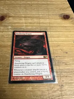 #148 Slumbering Dragon MTG 2013 / M13 NM Red Rare MAGIC THE GATHERING CARD - Image 1