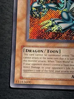 Blue Eyes Toon Dragon Secret Rare MRL-000 Unlimited Yu-Gi-Oh Card Played LP - Image 5