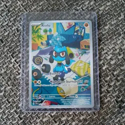 Pokemon Riolu Secret Illustration Rare Karmesin&Purpur SVI 215/198 NM Deutsch - Image 1