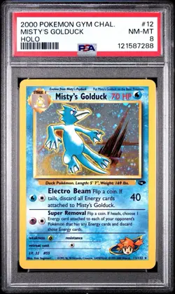 2000 Pokemon Misty's Golduck 12/132 Gym Challenge Holo, PSA 8 - Image 1