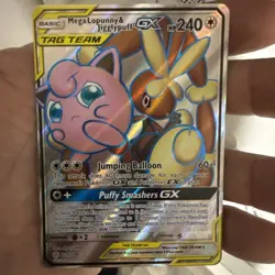 Mega Lopunny & Jigglypuff GX 225/236 Tag Team Cosmic Eclipse Pokemon TCG - Image 3