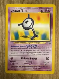 Unown Y 40/64 Uncommon Pokemon Neo Revelation Unlimited WOTC NM 2001 - Image 1