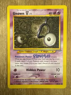 Pokemon TCG Unown [V] Neo Destiny 89/105 Regular Unlimited Common NM - Image 1