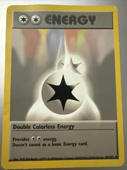Double Colorless Energy Base Set Regular Card- Moderately Played Pokemon TCG - Image 1