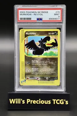 PSA 9 Murkrow 79/144 Skyridge 2003 Reverse Holo Pokemon Card E-Series WOTC - Image 1