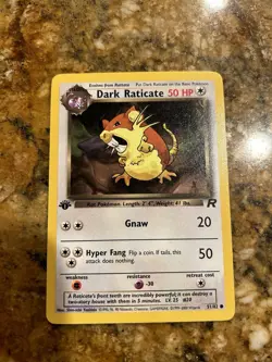 Pokemon Card 1999-2000 WOTC Team Rocket Set DARK RATICATE 51/82 1st Edition NM - Image 1