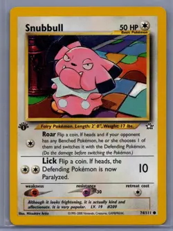 Snubbull 74/111 1st Edition Neo Genesis Pokemon Card LP TCG WOTC - Image 1
