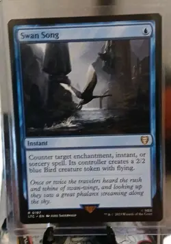 Swan Song MTG Rare Lord of the Rings Magic: The Gathering Commander Blue Instant - Image 1