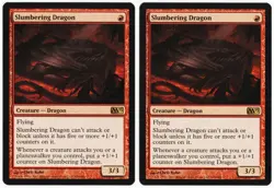 Slumbering Dragon x2 2x M13 Core Set 2013 Red Rare Creature MTG NM AZ1 - Image 1