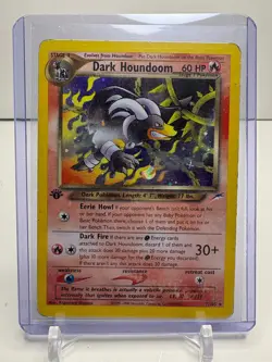 Dark Houndoom Holo Rare Pokemon Neo Destiny 1st Edition #7 2002 MP - Image 1