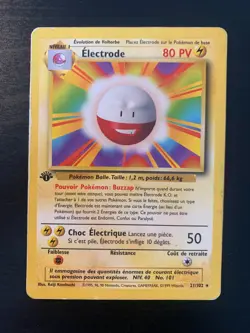 Carte Pokemon : Electrode 21/102 Edition 1 Set de Base Wizards Francaise - Image 1