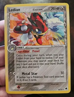 Ledian (Delta Species) 18/101 Dragon Frontiers Regular LP Pokemon Card 2006 - Image 1