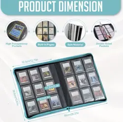 NAVY- TOPLOADER BINDER holds 360 Toploaders Trading Card Album Folder - Image 2