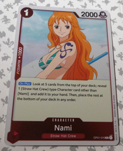 One Piece Romance Down Card Game English Carte Holo Nami OP01-016 R Errata Mint - Image 1
