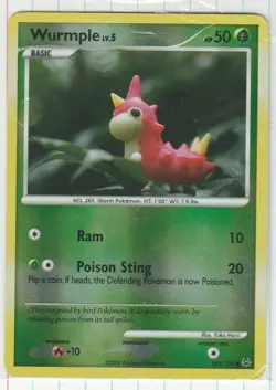 2009 Pokemon Wurmple 103/127 LV 5 Reverse Holo Foil LP - Image 1