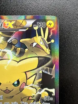 Pokemon Pikachu EX Red & Blue Col Black Star Full Art Promo XY124 NM A - Image 3