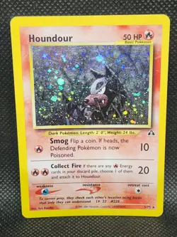 Pokemon Houndour Neo Discovery Holo Swirl 5/75 Played Condition - Image 1