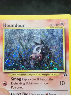 Pokemon Houndour Neo Discovery Holo Swirl 5/75 Played Condition - Image 3