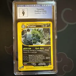 Pokemon 2002 Expedition 66/165 Tyranitar CGC 9 Mint - Image 1