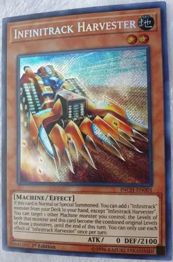 Yugioh 1x Infinitrack Harvester INCH-EN001 Secret Rare 1st Edition Near Mint - Image 2