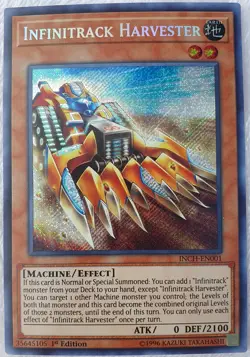 Yugioh 1x Infinitrack Harvester INCH-EN001 Secret Rare 1st Edition Near Mint - Image 3
