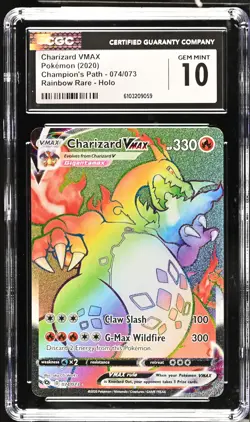 CGC 10 Charizard VMAX 074/073 Rainbow Rare Champion's Path Pokemon Card - Image 1