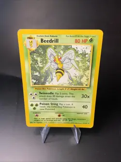 Beedrill 17/102 Base Set Unlimited Non Holo Rare LP WotC Vintage Pokemon Card - Image 1