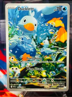 Pokemon TCG White Flare IR Ducklett Card 109/086 Scarlett & Violet English Nm - Image 1