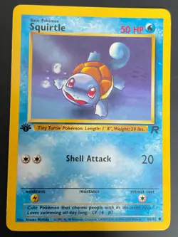POKEMON TEAM ROCKET SQUIRTLE 1ST EDITION COMMON CARD 68/82 - Image 1