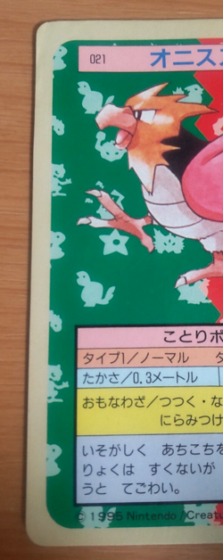 Pokemon Card Japanese Top sun Spearow 1995 vintage from Japan - Image 3