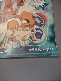 Vtg 1999 Nintendo creatures Game Freak Pokemon sticker card #98 Krabby Kringler - Image 2