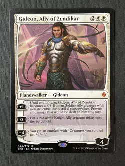 MTG Battle for Zendikar #29 Gideon, Ally of Zendikar Planeswalker LP - Image 1