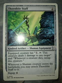Thornbite Staff (White Border) Mystery Booster 2 Regular x1 MTG NM - Image 1