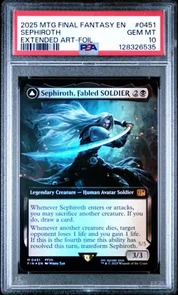 2025 #0451 SEPHIROTH, FABLED SOLDIER/SEPHIROTH, ONE-WINGED ANGEL PSA 10 - Image 1