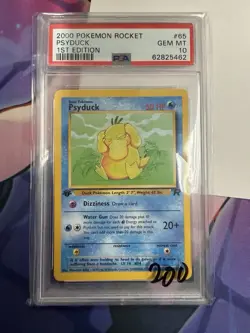 Psyduck #65 1st Edition Team Rocket 2000 Pokemon PSA 10 - Image 1