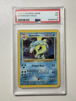 1999 Pokemon Base Set Gyarados UNLIMITED #6 HOLO Vintage PSA 1 PR - Image 1