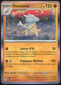 Carte Pokemon Ossatueur 105/165 Holo 151 Francais - Image 1